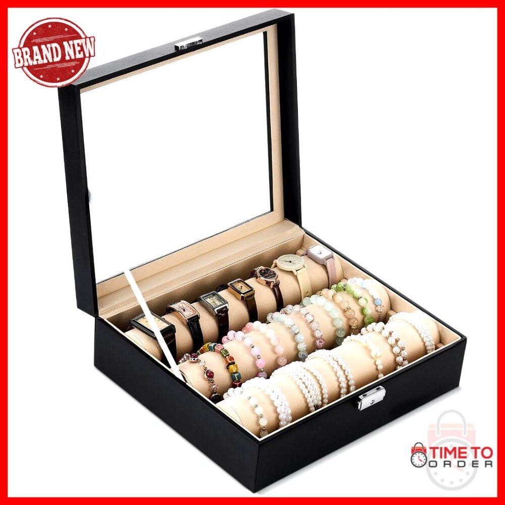 Bracelet Display Holder with Removable Rolls Jewelry Storage Box Organizer